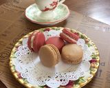 Foto langkah ke 28 dari resep Macaron - Red Velvet ft Tiramisu.