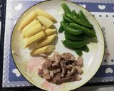 玉米筍🌽甜豆 肉絲的食譜步驟1照片