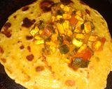 A picture of step 4 of Paneer stuffed pancake 🌮with sprouts chaat.