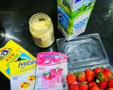 Foto langkah ke 1 dari resep Pudding Korean Strawberry Cheese.