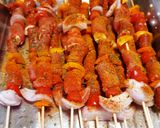 Une image de l'étape 3 de Brochettes merguez saucisses de poulet au barbecue 😋 #juillet.