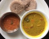 A picture of step 5 of Red Rice Idli.