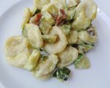 A picture of step 3 of Orecchiette with Zucchini and Pancetta.