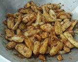 A picture of step 3 of Taro Roots or Arvi Sabji.