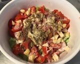 Une image de l'étape 7 de Salade marinée concombres,tomates et pommes à la crème,citron et dulce.