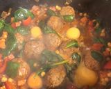 A picture of step 5 of Morrocan lamb meatball tagine.