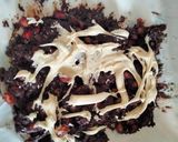 A picture of step 4 of Pomegranate and coconut flakes Dark chocolate bark.