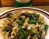 A picture of step 7 of Green Beans & Egg Noodles.
