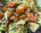 A picture of step 5 of Grilled chicken and green lentil salad.