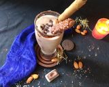 A picture of step 19 of Choco vermicelli mocktail with cocoa cubes.