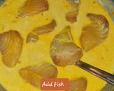 A picture of step 6 of Meen manga curry or raw mango fish curry.
