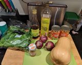A picture of step 1 of Squash, spinach and chickpea salad.
