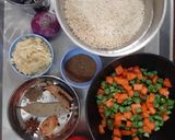 A picture of step 1 of Blue Veg Pulao.