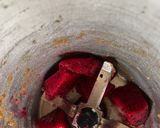 A picture of step 1 of Coconut Dragon Fruit Burphi.