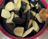 A picture of step 3 of Japanese Fried Eggplant in soy sauce.