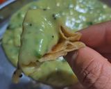 A picture of step 4 of Besan Curry with Bhakhri.