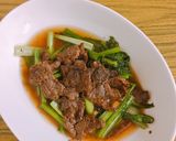 Hình bước làm 5 của món Thịt bò xào rau cải xanh