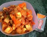 A picture of step 3 of Paneer Schzewan and Schzewan Rice 🍚.