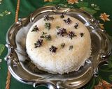 Une image de l'étape 6 de Dôme de riz au gingembre et fleurs de ciboulette.