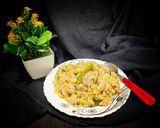 A picture of step 6 of Arisi upma (rice rava upma).