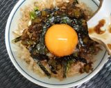 รูปขั้นตอนการทำที่ 3 ของ ข้าวเช้าวาซาบิโชยุปลาแห้งไข่แดง