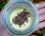 Hình bước làm 2 của món Váng sữa mix hạt chia(kiểu mẹ)