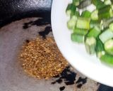 A picture of step 2 of Zeera fry bhindi.