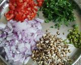 A picture of step 1 of Papad chat.