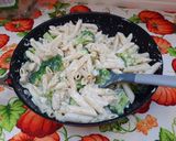 Brokkolis-csirkés szaftos penne recept fázis 4 fotója