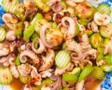 Hình bước làm 2 của món Bạch tuột hấp gừng🐙🐙