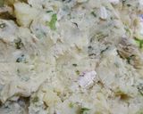 A picture of step 1 of Aloo ka paratha with green chutney.
