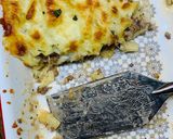 A picture of step 8 of Baked Cheesy Béchamel Pasta with mincemeat.