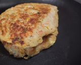 Foto del paso 3 de la receta: Pancakes🥯salados de vegetales🍗rellenos🫑de pollo y queso🧀🥑🧅