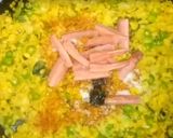 A picture of step 3 of Moong Daal with Green peas.