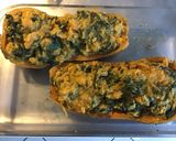 Une image de l'étape 6 de Courge butternut « Halloween » farcies épinards crème et parmesan.