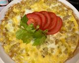 A picture of step 5 of Omelet Kentang/Patatesli menemen/Potato Omelet.