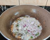A picture of step 2 of POMEGRANATE FRIED RICE (with brown rice).