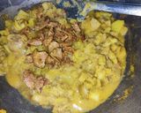 A picture of step 9 of Kadali Manja Rai (Banana stem curry in mustard paste).