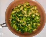 A picture of step 2 of Seasoned Brussels Sprouts.
