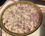 Une image de l'étape 10 de Quiche « pas Lorraine » au jambon blanc,oignon de roscoff et feta grecque (pâte brisée au basilic).