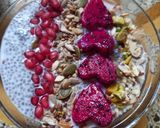 A picture of step 5 of Chia milet oats breakfast bowl.