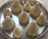 A picture of step 4 of Desiccated Coconut Modak.