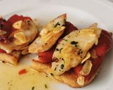 Foto del paso 3 de la receta Pincho de Solomillo de Pavo con Ajos y Piquillos caramelizados