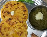 A picture of step 4 of Makke di Roti with Sarson da Saag.