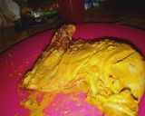 A picture of step 1 of Marinated chicken, served with coconut sauce n rice.