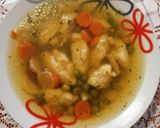 Zöldborsóleves, petrezselymes daragaluskával recept fázis 5 fotója