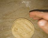 A picture of step 4 of Lacha Dar Paratha in layers of three kind.