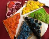 A picture of step 6 of Grand Rainbow fruits sandwich.