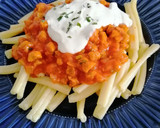 Foto del paso 9 de la receta: Pasta con soja texturizada y salsa de yogurt