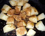 A picture of step 2 of Khattay Aloo chaat.